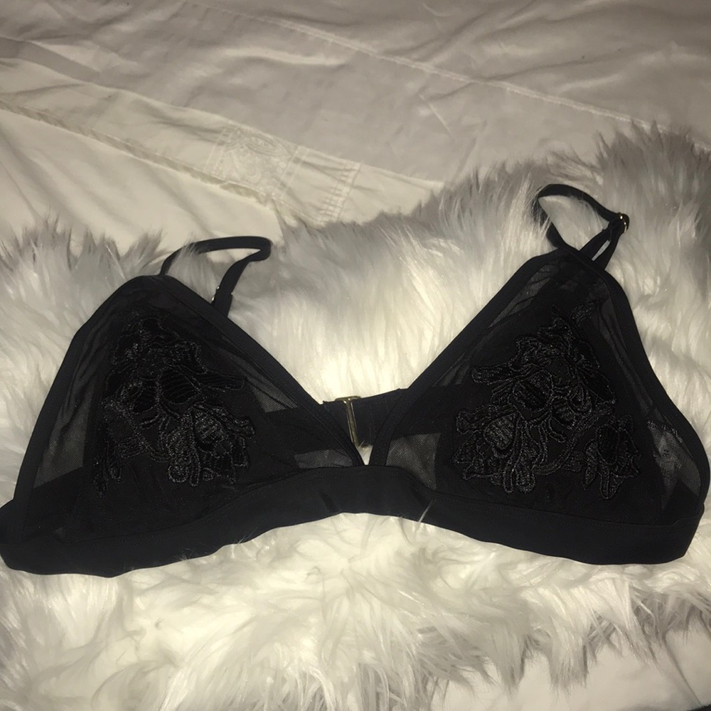 Black Lace Mesh Swimsuit Top